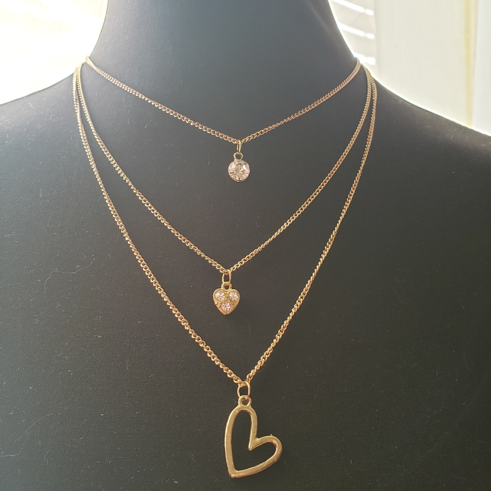 Gold tone Multi Strand Necklace